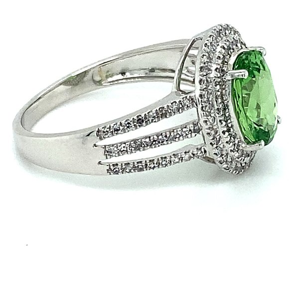 Tsavorite 2.40ct Diamonds Solid 950 Platinum Ring - Picture 6 of 9